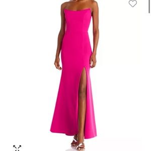 Bloomingdale’s AQUA strapless hot pink dress